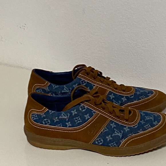 Louis Vuitton Denim Monogram Suede Sneakers - Size 9 (US 9.5) - Picture 7 of 13